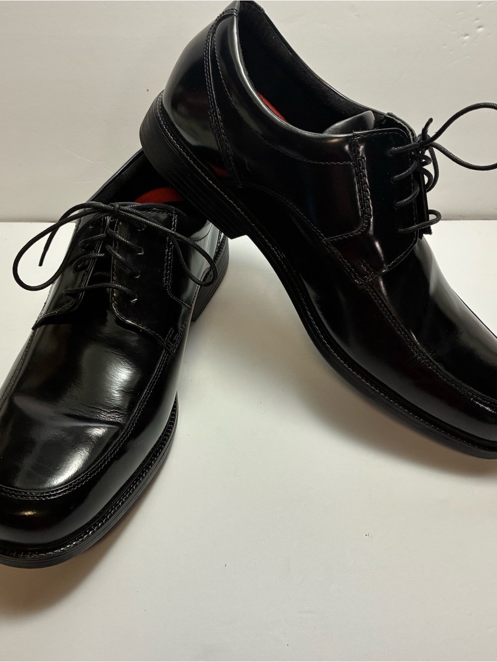 Rockport Men’s 12 Black Leather Lace-Up Derby Shoes